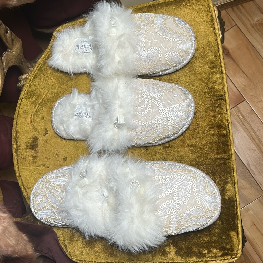 Fuzzy & Sequin Slippers